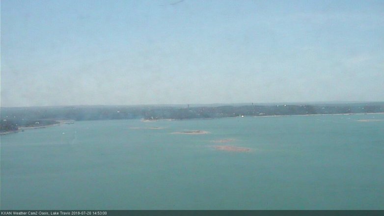 Lake Travis webcam, July 20, 2018 1:55 PM CT