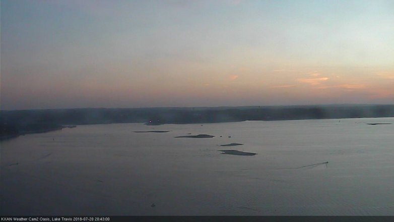 Lake Travis webcam, July 20, 2018 7:45 PM CT