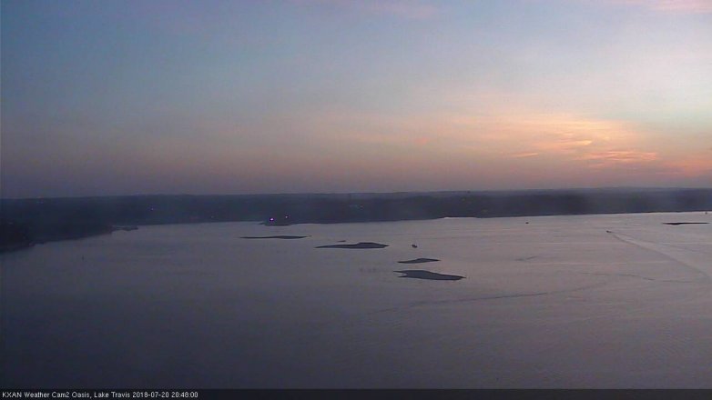 Lake Travis webcam, July 20, 2018 7:50 PM CT