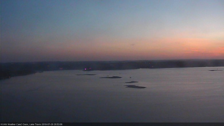 Lake Travis webcam, July 20, 2018 7:55 PM CT