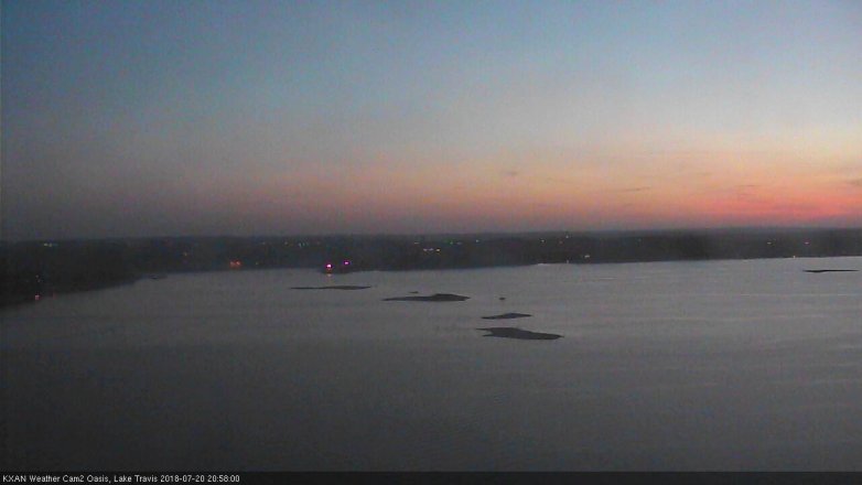 Lake Travis webcam, July 20, 2018 8:00 PM CT