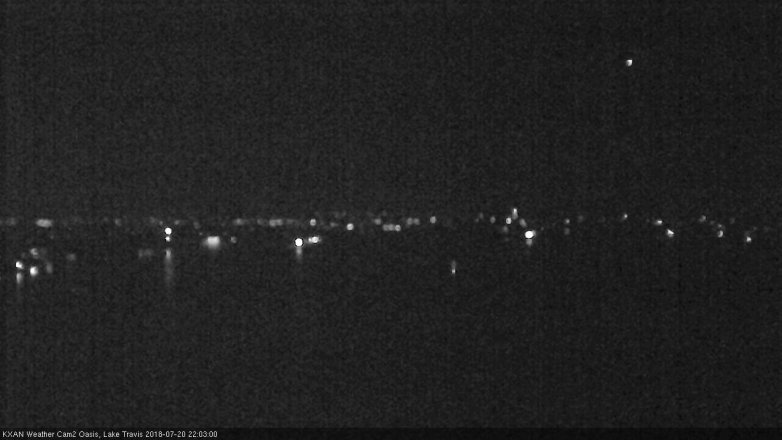 Lake Travis webcam, July 20, 2018 9:05 PM CT