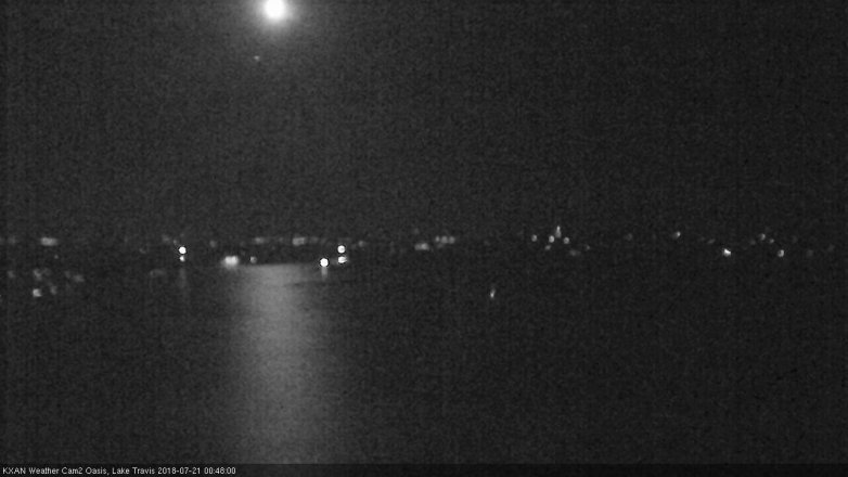 Lake Travis webcam, July 20, 2018 11:50 PM CT