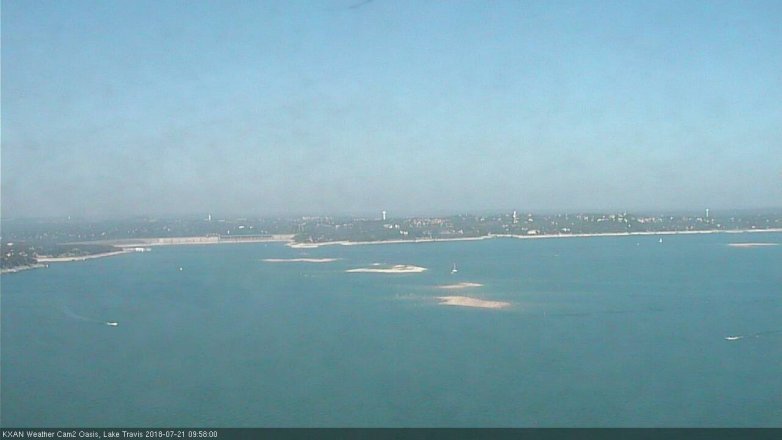 Lake Travis webcam, July 21, 2018 9:00 AM CT