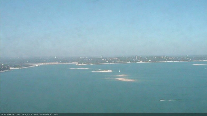 Lake Travis webcam, July 21, 2018 9:15 AM CT