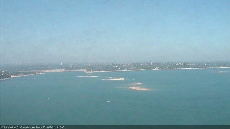 Lake Travis webcam, July 21, 2018 9:20 AM CT