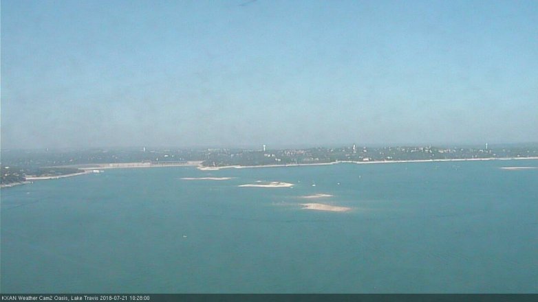 Lake Travis webcam, July 21, 2018 9:30 AM CT