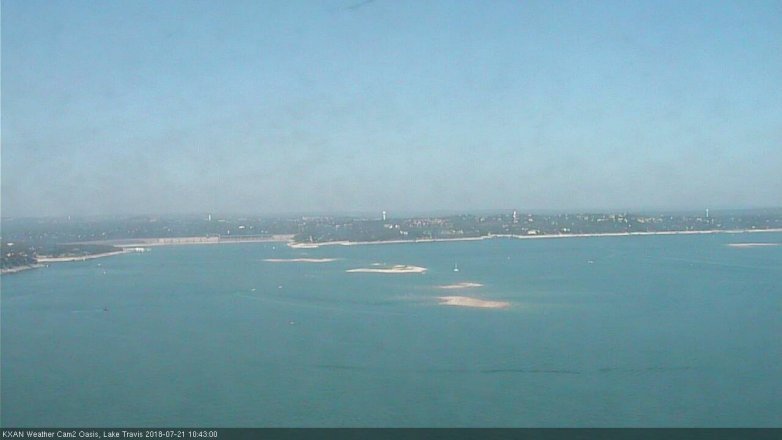 Lake Travis webcam, July 21, 2018 9:45 AM CT