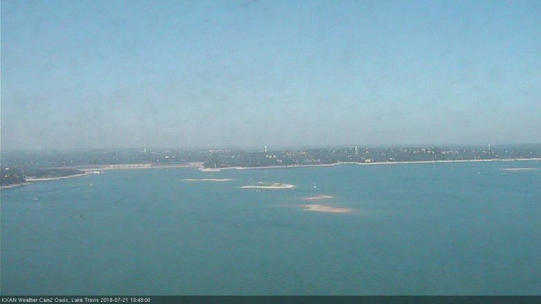 Lake Travis webcam, July 21, 2018 9:50 AM CT