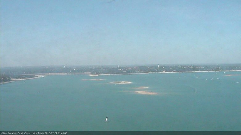 Lake Travis webcam, July 21, 2018 10:45 AM CT