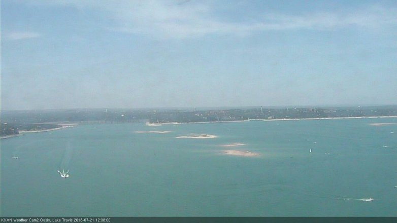 Lake Travis webcam, July 21, 2018 11:40 AM CT