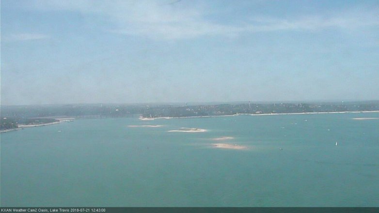 Lake Travis webcam, July 21, 2018 11:45 AM CT