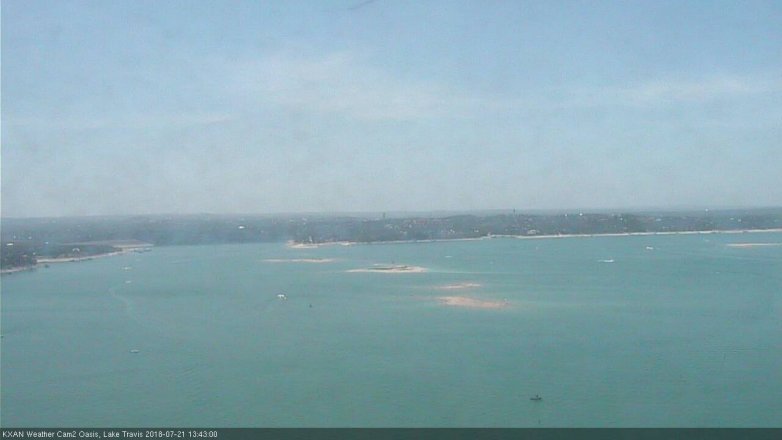 Lake Travis webcam, July 21, 2018 12:45 PM CT