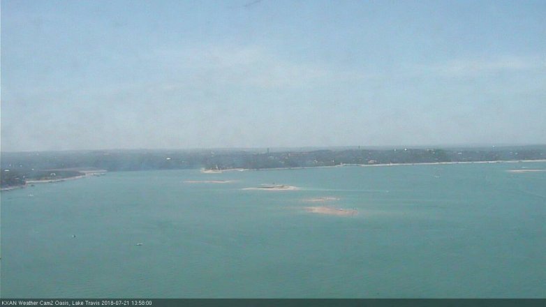 Lake Travis webcam, July 21, 2018 1:00 PM CT