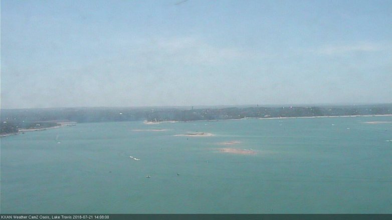 Lake Travis webcam, July 21, 2018 1:10 PM CT