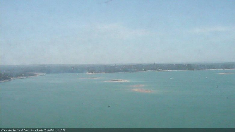 Lake Travis webcam, July 21, 2018 1:15 PM CT