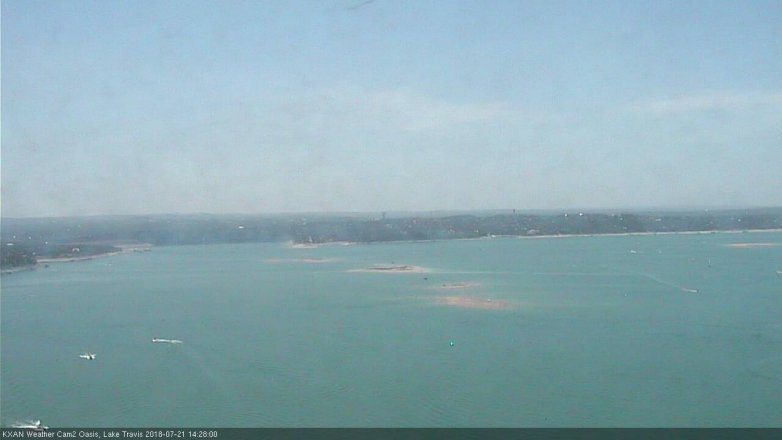 Lake Travis webcam, July 21, 2018 1:30 PM CT