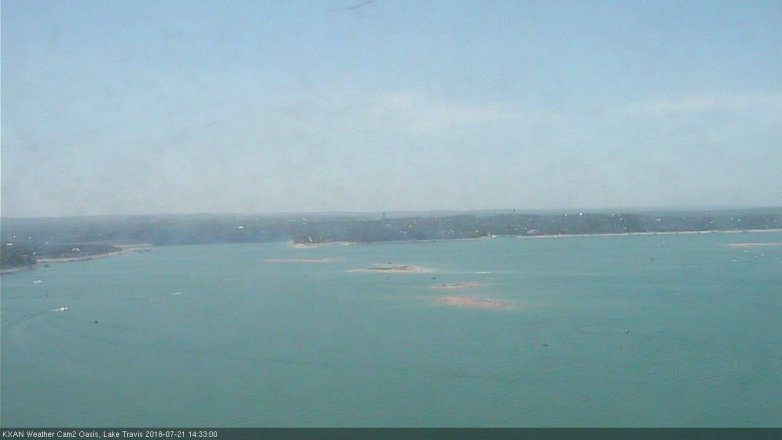 Lake Travis webcam, July 21, 2018 1:35 PM CT