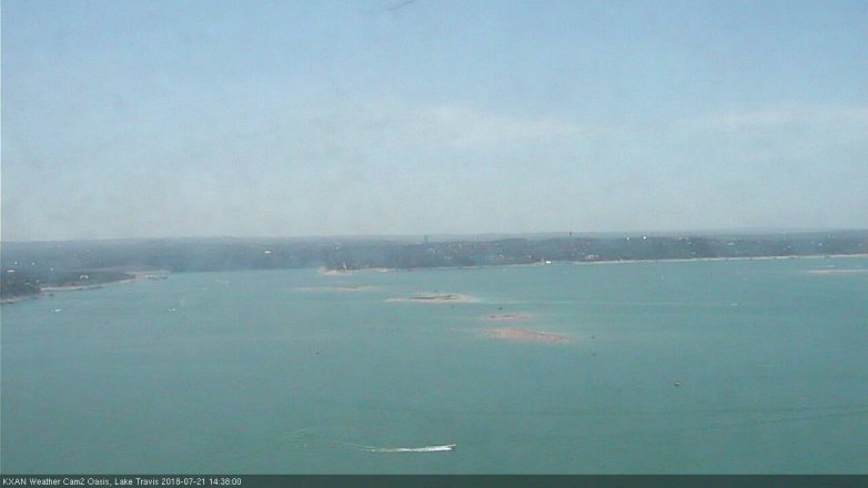 Lake Travis webcam, July 21, 2018 1:40 PM CT