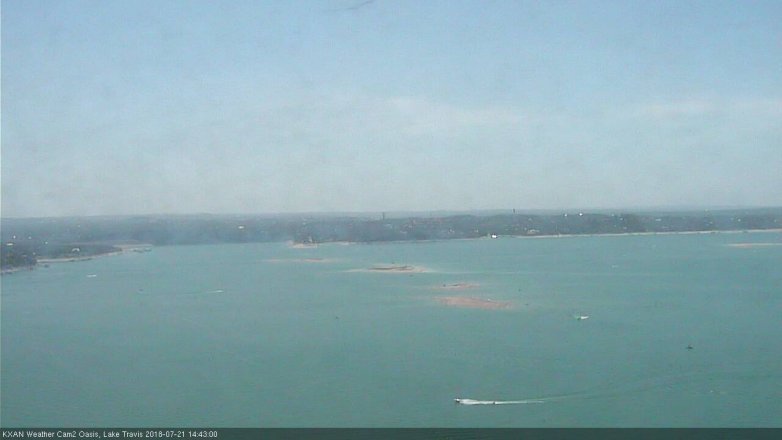 Lake Travis webcam, July 21, 2018 1:45 PM CT