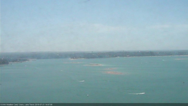 Lake Travis webcam, July 21, 2018 1:50 PM CT