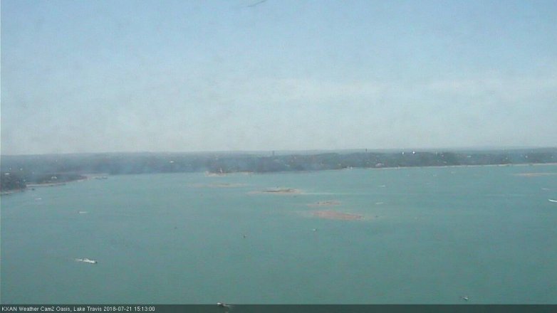 Lake Travis webcam, July 21, 2018 2:15 PM CT