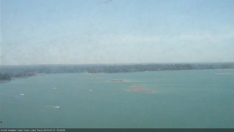 Lake Travis webcam, July 21, 2018 2:30 PM CT