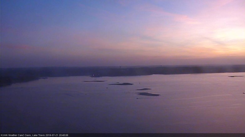 Lake Travis webcam, July 21, 2018 7:50 PM CT