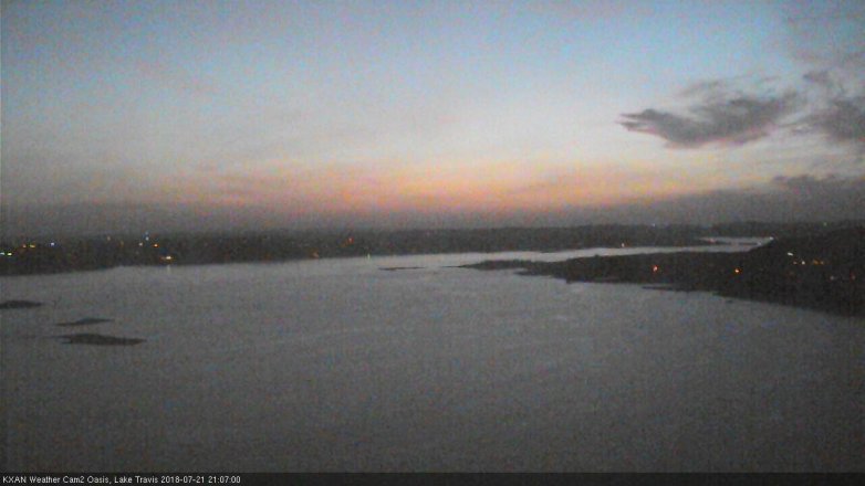 Lake Travis webcam, July 21, 2018 8:10 PM CT