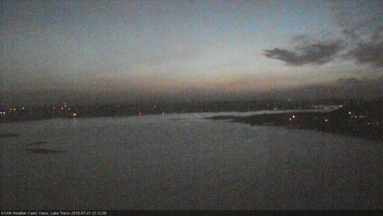 Lake Travis webcam, July 21, 2018 8:15 PM CT