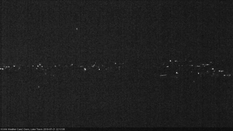 Lake Travis webcam, July 21, 2018 9:15 PM CT