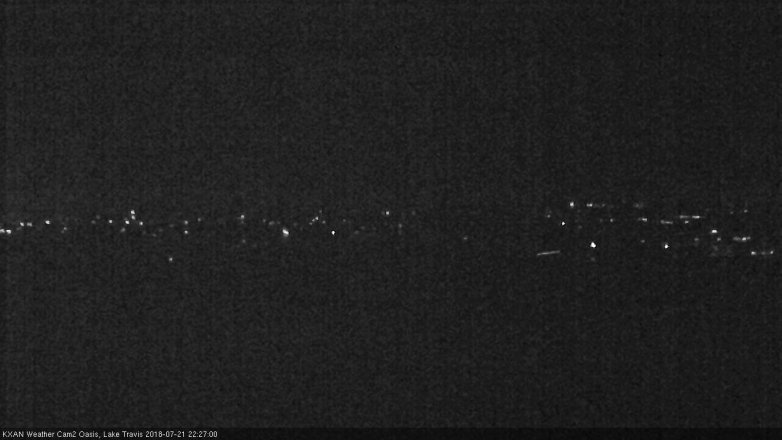 Lake Travis webcam, July 21, 2018 9:30 PM CT