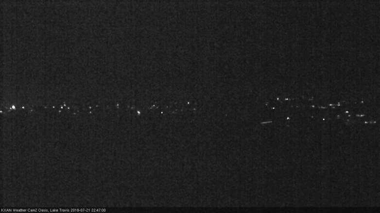 Lake Travis webcam, July 21, 2018 9:50 PM CT