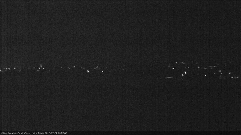 Lake Travis webcam, July 21, 2018 11:00 PM CT