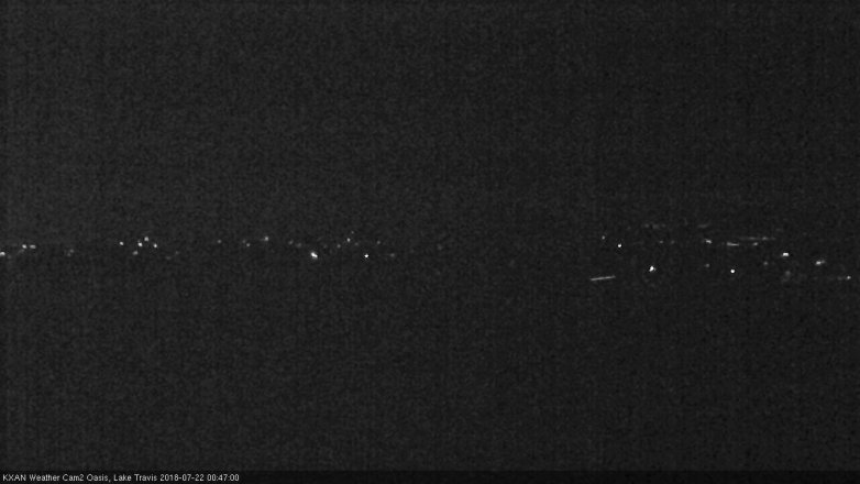 Lake Travis webcam, July 21, 2018 11:50 PM CT