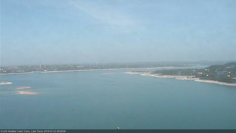 Lake Travis webcam, July 22, 2018 9:00 AM CT