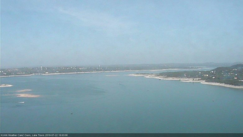 Lake Travis webcam, July 22, 2018 9:05 AM CT