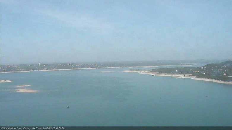 Lake Travis webcam, July 22, 2018 9:10 AM CT