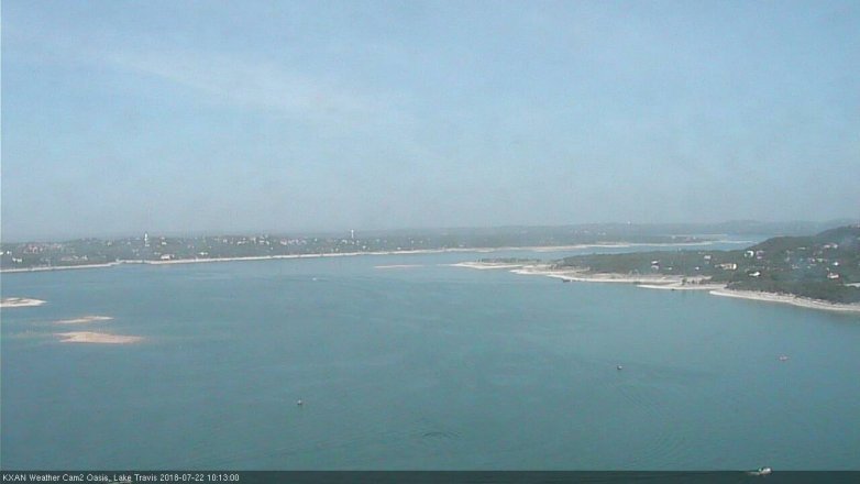 Lake Travis webcam, July 22, 2018 9:15 AM CT