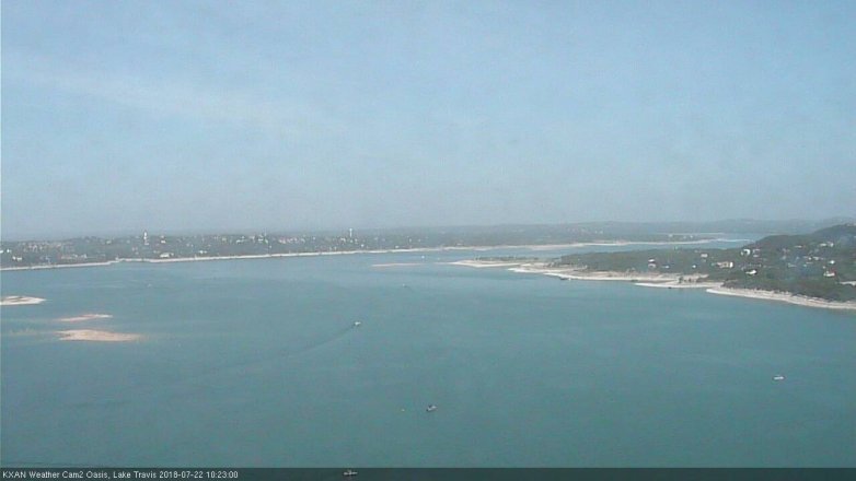 Lake Travis webcam, July 22, 2018 9:25 AM CT