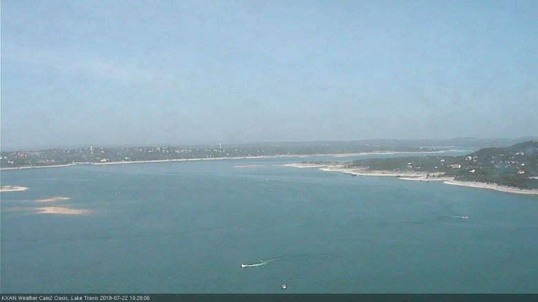 Lake Travis webcam, July 22, 2018 9:30 AM CT
