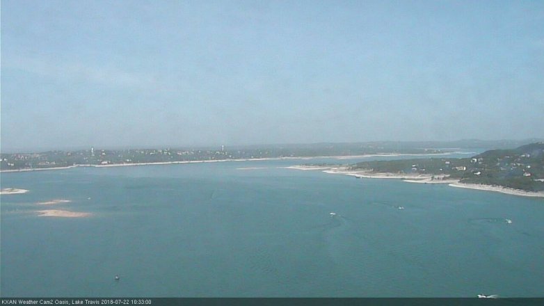 Lake Travis webcam, July 22, 2018 9:35 AM CT