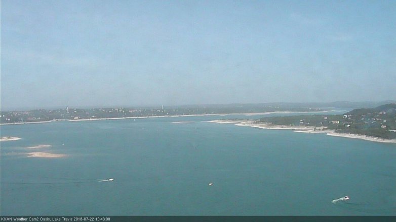 Lake Travis webcam, July 22, 2018 9:45 AM CT