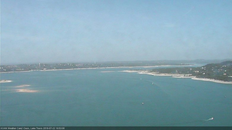 Lake Travis webcam, July 22, 2018 9:55 AM CT