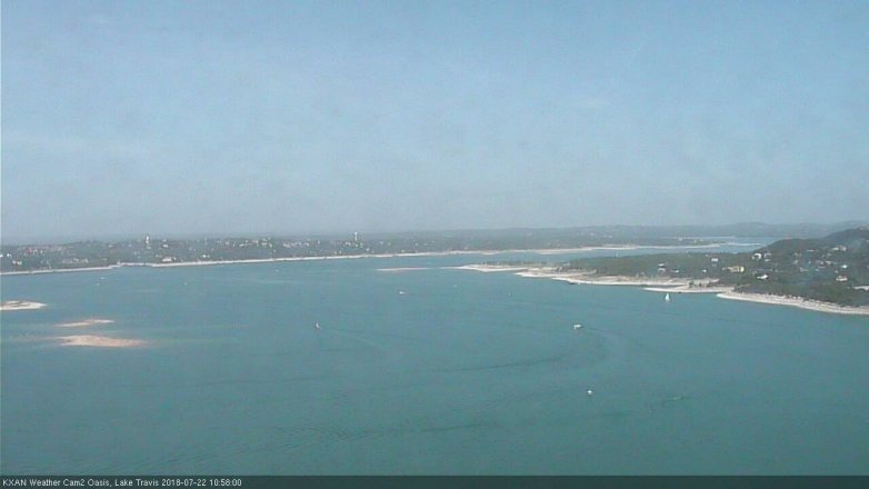 Lake Travis webcam, July 22, 2018 10:00 AM CT