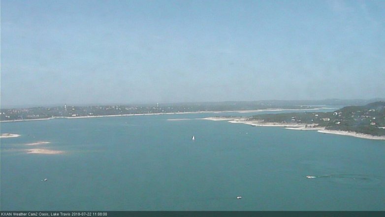 Lake Travis webcam, July 22, 2018 10:10 AM CT