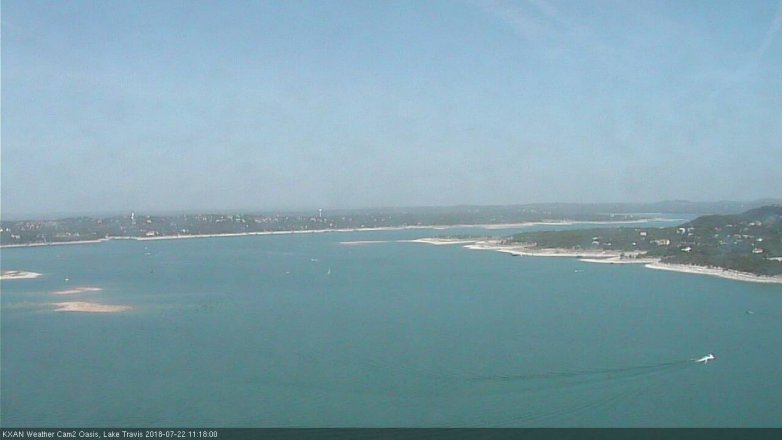 Lake Travis webcam, July 22, 2018 10:20 AM CT