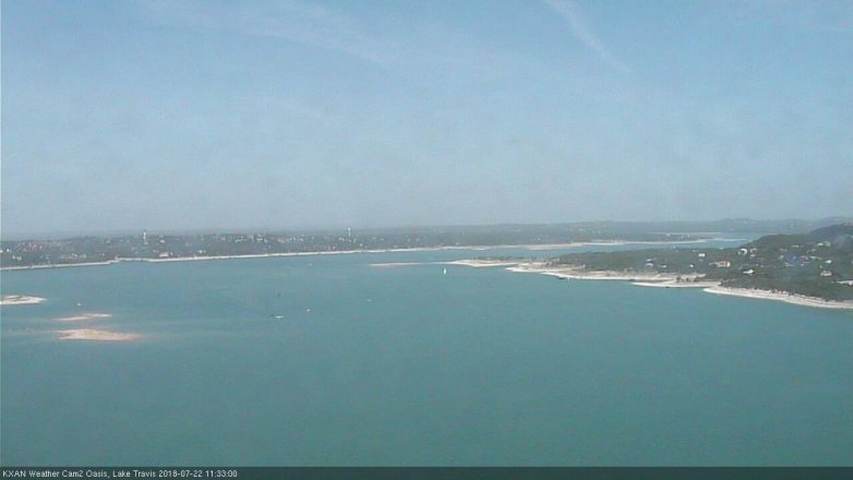Lake Travis webcam, July 22, 2018 10:35 AM CT
