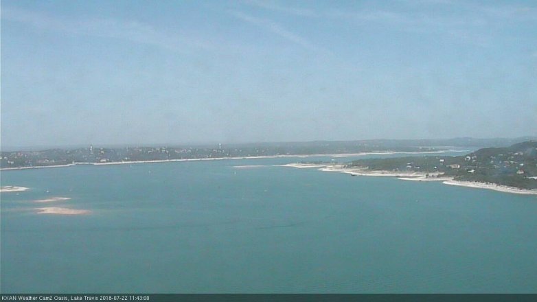 Lake Travis webcam, July 22, 2018 10:45 AM CT