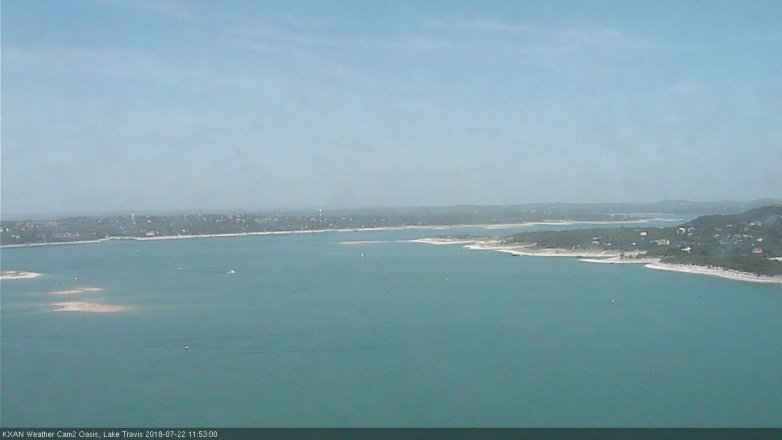 Lake Travis webcam, July 22, 2018 10:55 AM CT